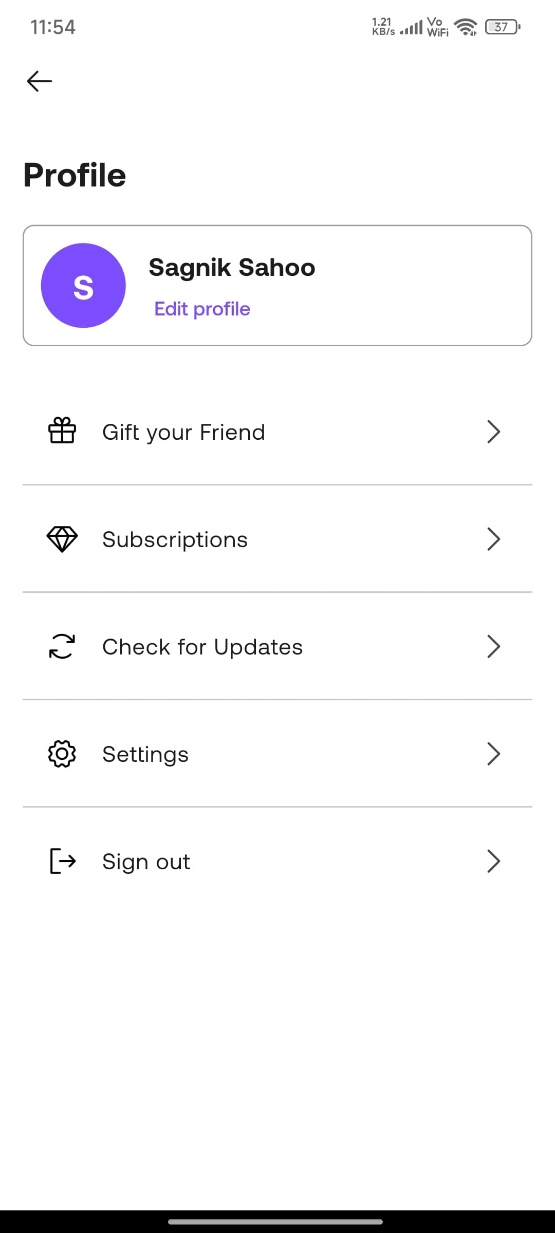 Patient settings profile
