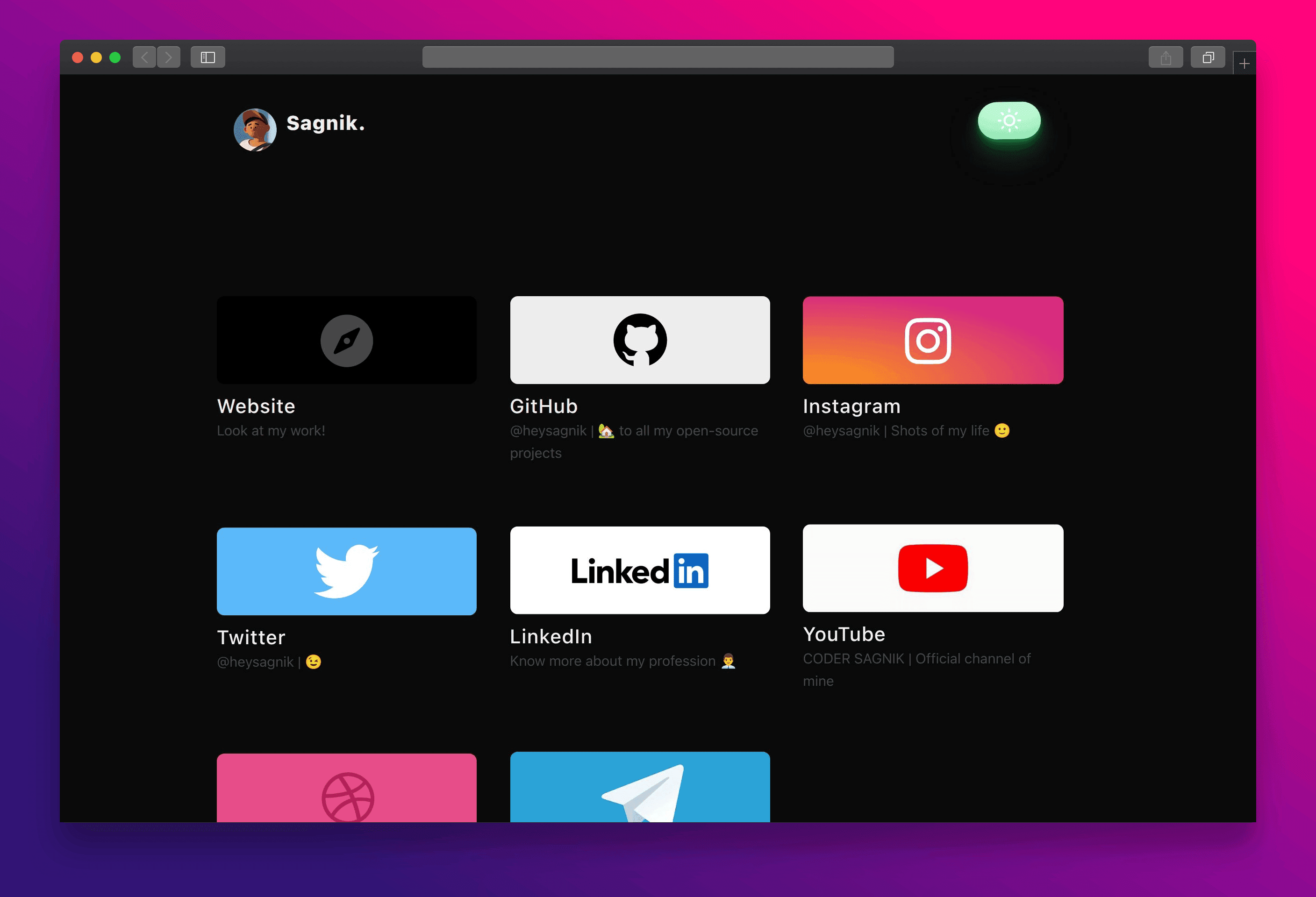 Linkees bio link aggregator web application